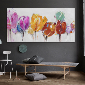 Oil Painting on Canvas Handmade Art Hand Painted Acrylic Canvas Colorful flower Wall Art Home Decor Office Decor No Framed