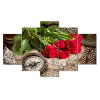 5 Piece Prints Flower Rose Picture Wall Art oil paintings Canvas Painting