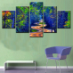Modern Frameless Canvas Green Forest Winding Path Printed Wall Art Home Oil Painting Decoration 5 Living Room Pictures
