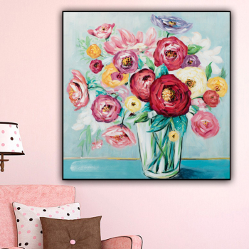 Handmade Oil Painting Canvas Abstract Oil Painting Modern Canvas Wall Art Living Room Decorative Flower Rose Painting