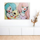 Customized Accepted Design Cartoon Girl wall decoration art printed canvas painting