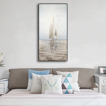 A Lonely Sailing Painting 3D Painting Canvas Wall Art Oil Painting Wall Pictures Hand Painted Wall Art for Living Room