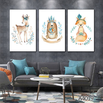 Animal renard affiche impression moderne wapiti Art toile peintures pépinière chambre décor