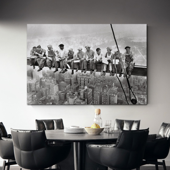 Favorable price unique design the construct workers canvas printing art, customized digital photography print canvas painting