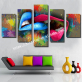 Modern 5 Frameless Canvas Graffiti Lip Wall Printing Art Home Decoration 5 Living Room Pictures