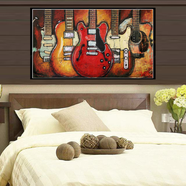 wholesale single panel unframed printed painting of musical instrument for decoration