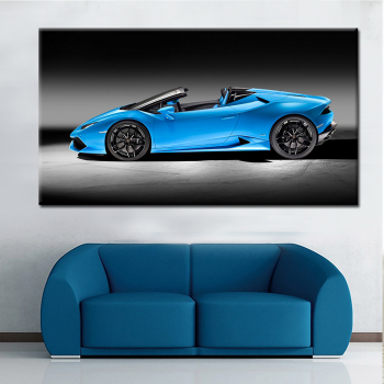Ungerahmt Single Panel Blau Sportwagen Wandkunst Leinwand Gemälde Für Schlafzimmer Dekor