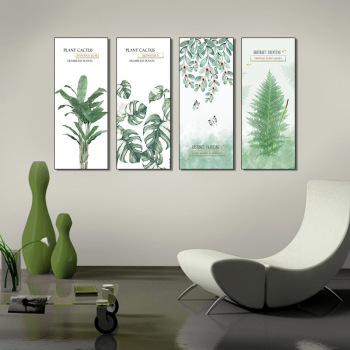 Acuarela hojas cuadro sobre lienzo para pared estilo verde planta carteles nórdicos e impresiones cuadro decorativo decoración moderna del hogar
