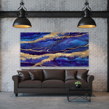 Factory custom OEM blue color living room bedroom decoration painting printing canvas painting