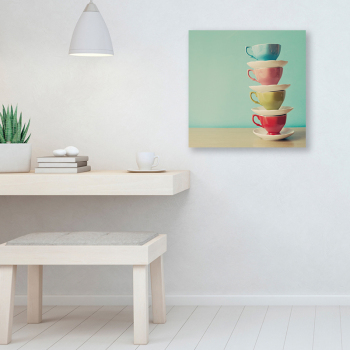 Modern big size hotel artwork wall art painting on canvas colorful teacup print painting decorations for home wall arts painting