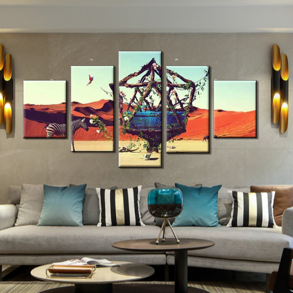 Scenery art oil painting Landscape print desert canvas paintings Animal pictures for living rooms