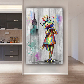 Best selling wholesale custom cartoon frog photo picture print original product wall art canvas painting