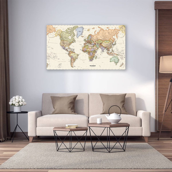 New world map picture printed canvas painting modern art home accessories decorative painting