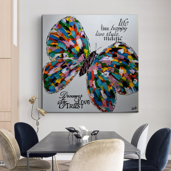 Handmade Abstract Golden Butterfly Oil Painting On Canvas Handpainted Abstrat Paintings For Living Room Decor Wall Art Pictures