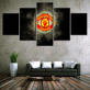 British Football Team Sports Spirit Unity Victory Black Background Red Team Emblem 5 Wall Art Home Oil Painting Spray Painting