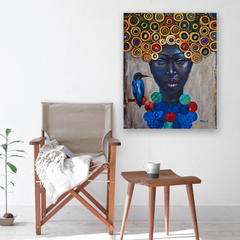 African Woman Art Paintings On the Wall Art Posters And Prints Black Hands Holding Golden Jewellery Canvas Pictures Home Decor