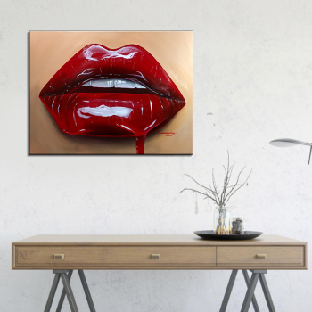 Make up painting canvas Sexy Lips Painting Home Decor No Frame Wall Pictures for Living Room Canvas Painting Wall art