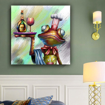 Fashion wholesale wall art custom design abstract frog cook photo picture prints painting original products