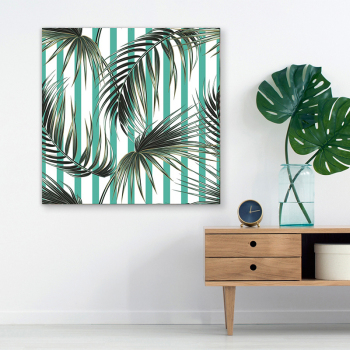 Hot sale summer fresh banana leaf home decoration painting printing canvas oil painting