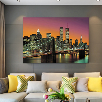 Абстрактная картина с видом на городской мост, художественная настенная живопись, холст, гостиная, украшение для дома, картина маслом