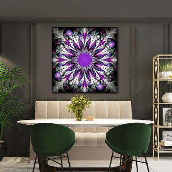 Mandala rundes Volldiamant-Stickset bunte Blumendekoration 5D-Diamantmalerei