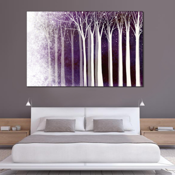Скандинавские фиолетовые деревья плакат абстрактное звездное небо холст картины декоративные подвесные картины