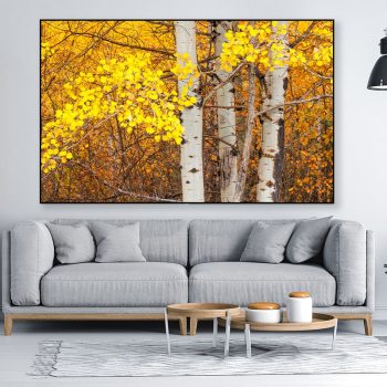 Factory wholesale yellow trees landscape picture decoration print canvas painting art decoration painting