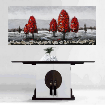 Photo Custom Fall Mountain View Mangrove Pictures Oil Painting Coloring Family Home Decoration Gift Handmade Painting