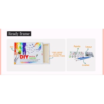 Pangoo AM00003 Wholesale Custom  30X40CM Anime DIY Framed Painting by number set