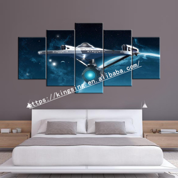 Custom design space UFO theme printed canvas painting collection