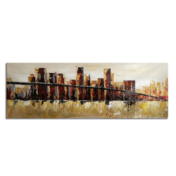 Home Decor Hand Made oil painting Architectural Landscape Bridge