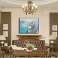 New arrival blue sea boat scenic art handmade oil painting, rectangle oil painting canvas