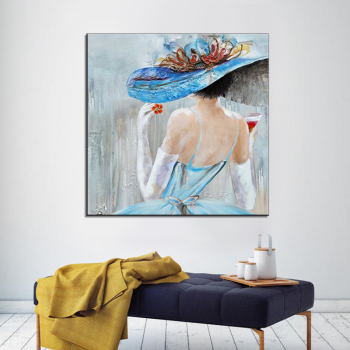 pintura al óleo bailarina abstracta pintada a mano chica sexy espalda mujer pintura arte imagen decoración