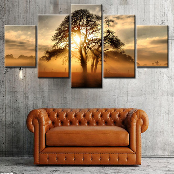 Modern 5 Frameless Canvas Sunlight Through Fog Printing Wall Art Home Decoration 5 Living Room Picture Modern 5 Frameless Canvas Sunlight Through Fog Printing Wall Art Home Decoration 5 Living Room Picture