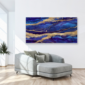 Factory custom OEM blue color living room bedroom decoration painting printing canvas painting