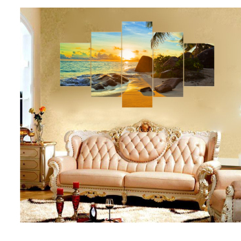 Ungerahmt 5 Paneele Sonnenuntergang Landschaft Leinwanddruck Malerei Moderne Leinwand Wandkunst für Wandbild Home Decor Artwork