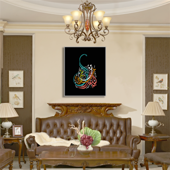 High quality custom color handmade oil artworks literal decorative canvas wall painting
