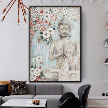 Statues abstraites de bouddha sur le mur toile affiches et impressions art bouddhiste photos décoration murale de la maison
