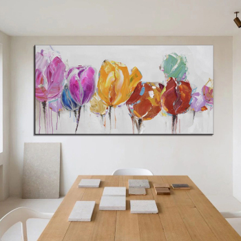 Oil Painting on Canvas Handmade Art Hand Painted Acrylic Canvas Colorful flower Wall Art Home Decor Office Decor No Framed