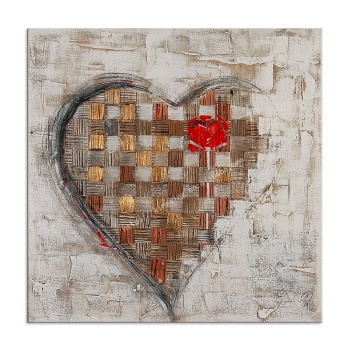 Professional Supplier Wall Art Painting Hand Painted Picture Crafts Wall Decoration, Modern Handmade Heart Oil Painting