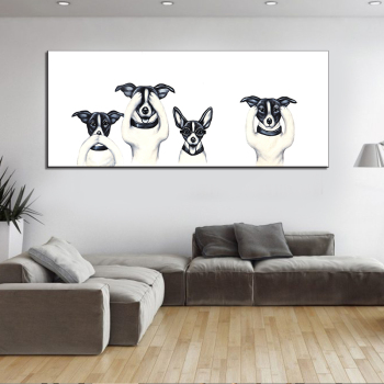 Beau chien Animal paysage peinture à l'huile sur toile Art affiche et impression Art abstrait mur photo pour salon décor