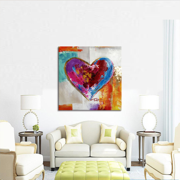 handmade oil painting loveheart Thick texture home decor Wall Decoration