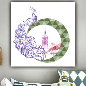 OEM Painting Design Abstract Peacock Photo Printed Original Product Canvas Painting