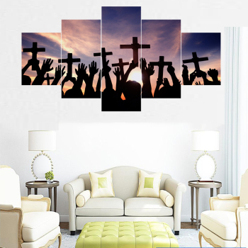 Newest selling hadow of the cross design canvas print painting custom printed canvas painting