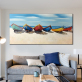 Latest product leisure beach boat theme painting print custom handmade oil wall painting
