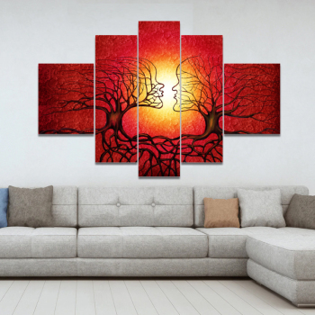 Abstract tree Scenery HD Photo Art Prints 5 Panel Customized Canvas Painting Modern Home Wall Decor Nature Landscape Painting