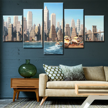 5 pièces impressions sur toile de beau bâtiment peinture mur Art décor à la maison 5 panneaux photos pour salon