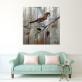 Hot selling handmade picture oil painting hummingbirds theme floral canvas painting custom printing