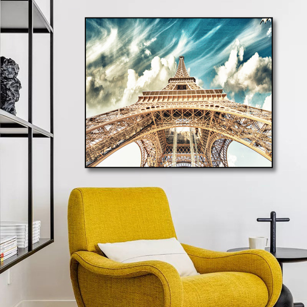 Modern living room hotel decor the Eiffel tower art picture painting, digital printing canvas wall art wall painting