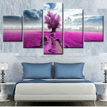 Modern 5 Frameless Canvas Purple Flower Road Printing Wall Art Home Decoration 5 Living Room Picture Modern 5 Frameless Canvas Purple Flower Road Printing Wall Art Home Decoration 5 Living Room Picture